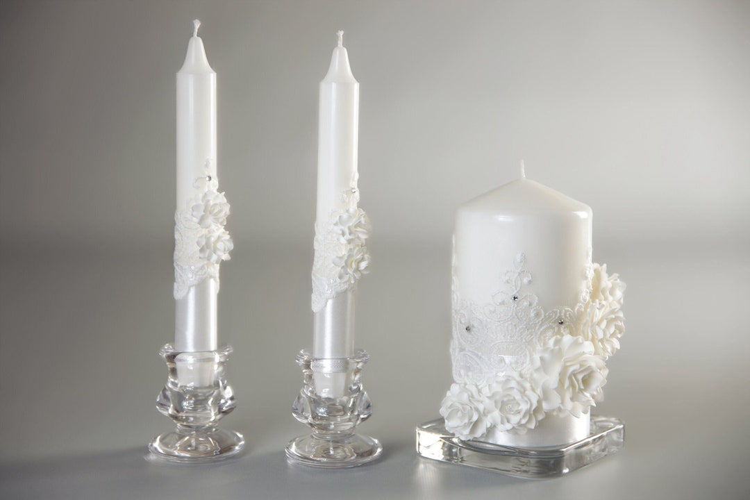 Unity Candle Set for Wedding With Holders Etsy