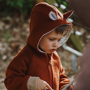 Fox boiled wool jacket | Fox boiled wool jacket | Boiled wool jacket for babies and children | Boiled wool jacket for girls and boys | Fox jacket | Fox boiled wool coat