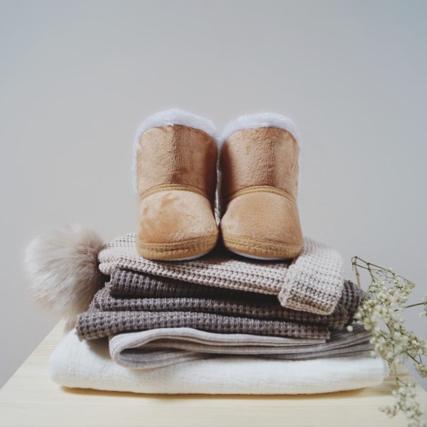 Baby Schuhe Stiefel Boots | Baby Shower Geschenk Idee | Neugeborenen Geschenk | Baby Winter Herbst Hausschuhe