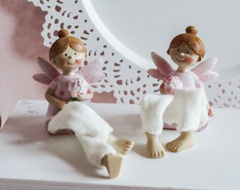 Spring decoration | Decorative figure spring Easter | Decorative figure elf fairy | Edge stool elf fairy | Natural spring decoration | Decoration elf fairy pink