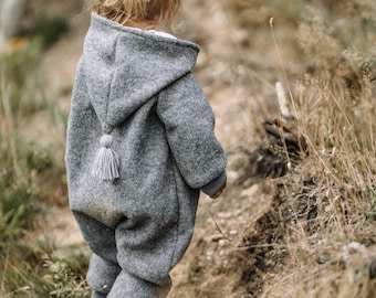 Specialtillverkad kokt ulloverall | Kokt ull | Ullkostym | Kokt ulloverall | Barnoverall | Barnkostym | Fodrad | Höst/Vinter | Babypresent