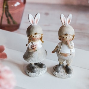 Decorative figure Easter 2 pieces | Decorative figure child rabbit | Spring decoration | Spring decoration | Easter decoration | Children&#39;s room decoration Easter