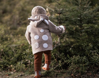 Walk jacket deer | Wool boiled jacket deer | Walk jacket for babies and children | Walk jacket girl boy | Deer jacket | Walk coat deer | Wool fulled coat