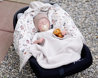 Lightweight Car Seat Wrap | Waffle Knit Wrap | Maxi Cosi Blanket | Spring | Summer | Baby Shower Gift | Lightweight Blanket