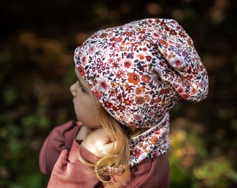 Beanie and loop scarf set | Gift idea for babies and children | Reversible children's hat and scarf | Gift set for children and babies