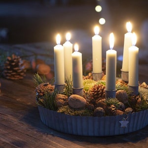 Decorative tray | Tray with candles | Advent wreath | Christmas decoration | Country house decoration | Christmas tray | Advent wreath natural