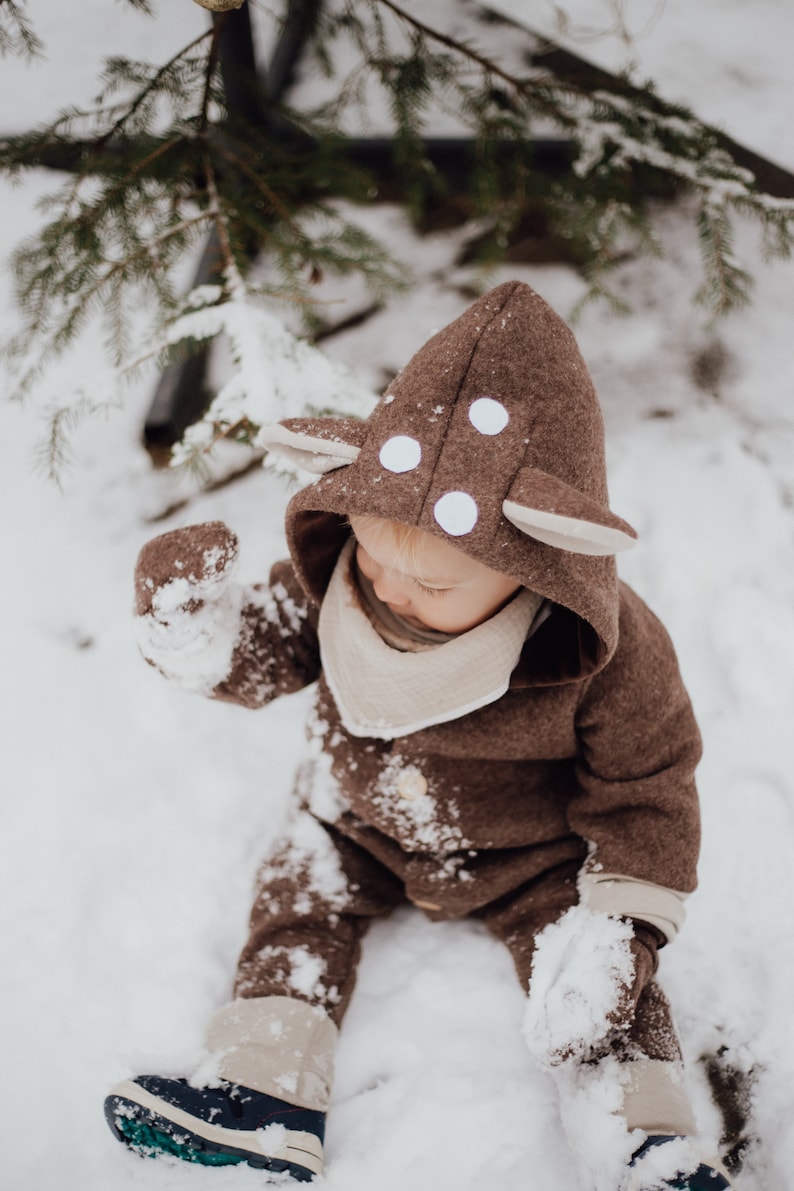 Lilakind Baby Kinder Wollwalk Overall Mit Kapuze Un Produktbild-Vorschau 1