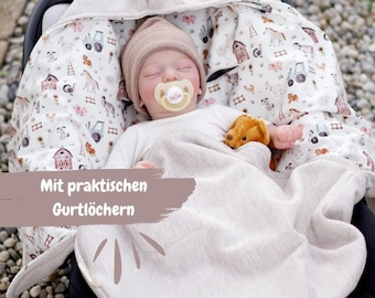Swaddle blanket | Baby blanket for car seat | Maxi Cosi Joie etc. | Spring, Summer, Autumn | Baby gift | Baby shower gift
