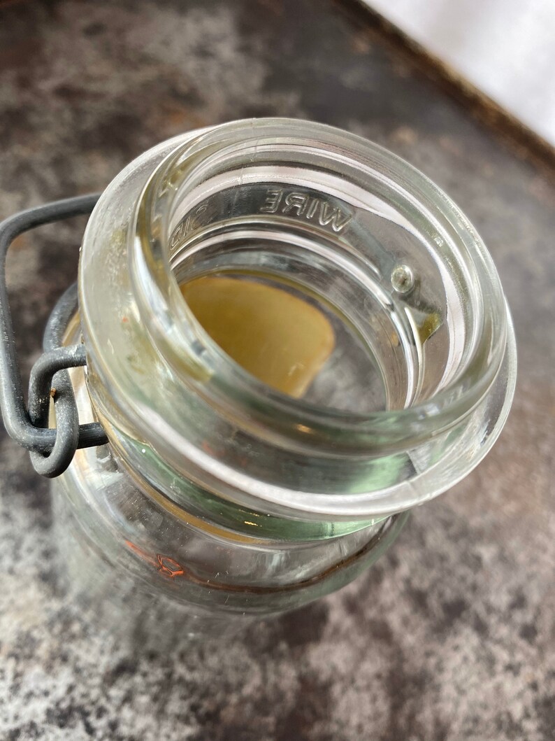 Vintage canning jar with seal and wire bail Antique glass Etsy