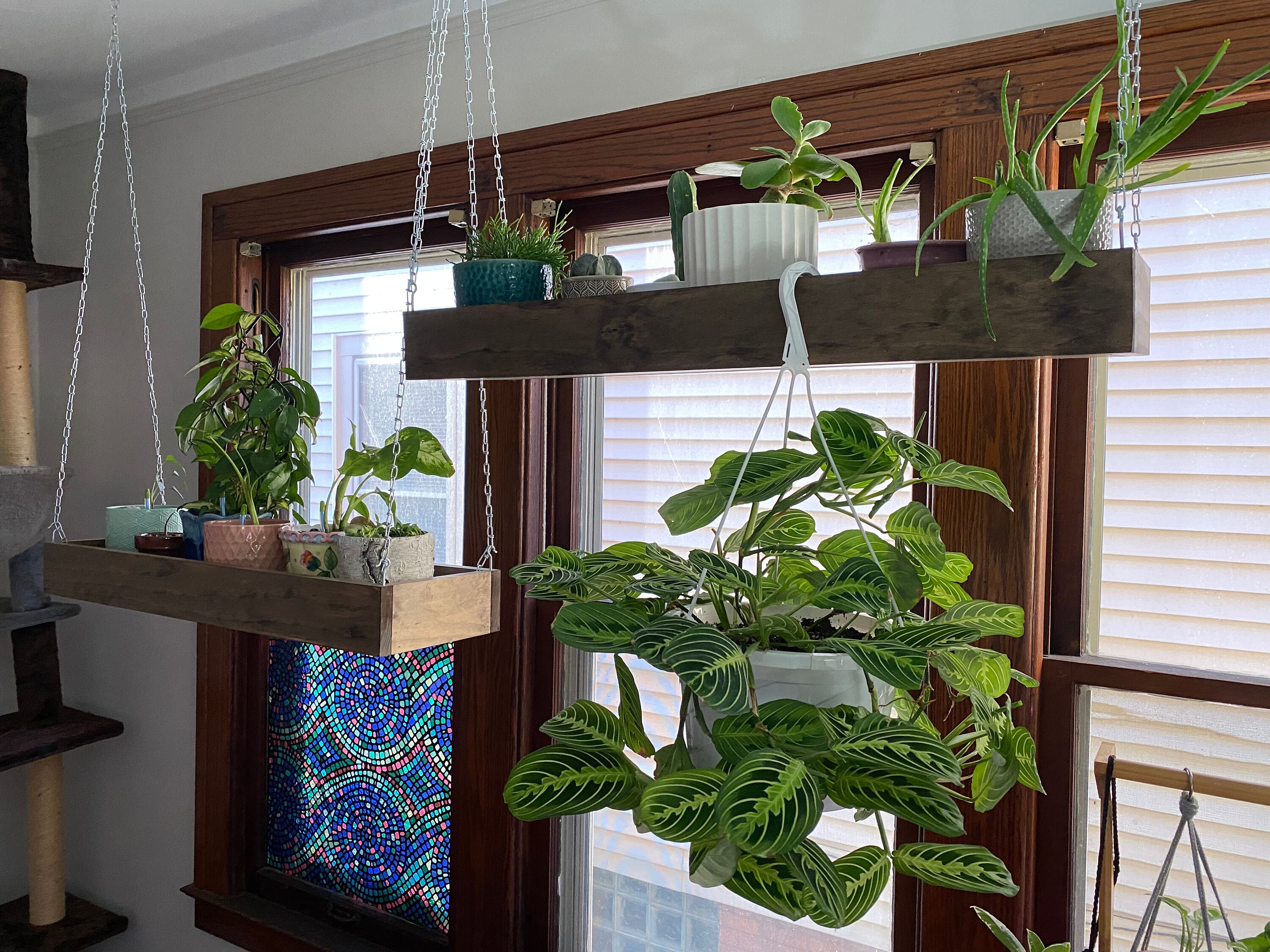Hanging Wood Shelf Swinging Shelf for Plants More Etsy