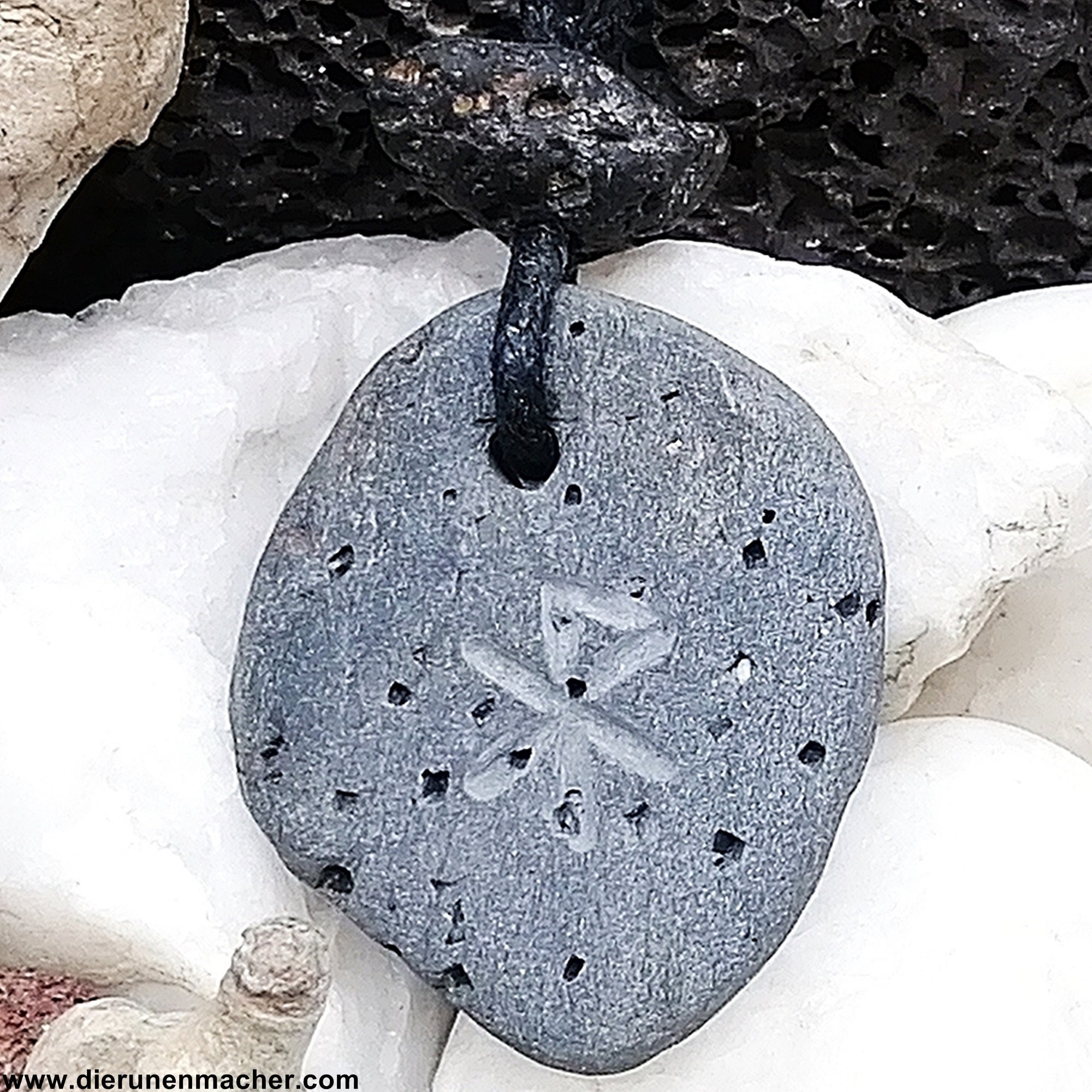 Iceland basalt bind rune stone TALISMAN OF LOVE natural Etsy