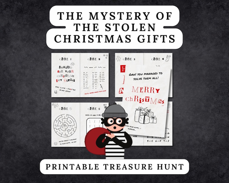 Christmas Scavenger Hunt for Kids, Teens & Tweens, Printable Treasure