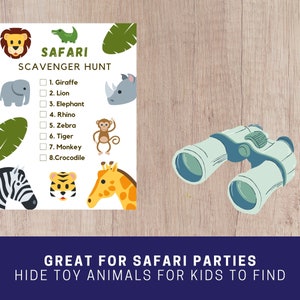 Safari Scavenger Hunt Printable Safari Party Game/activity - Etsy