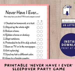 Printable Never Have - Etsy