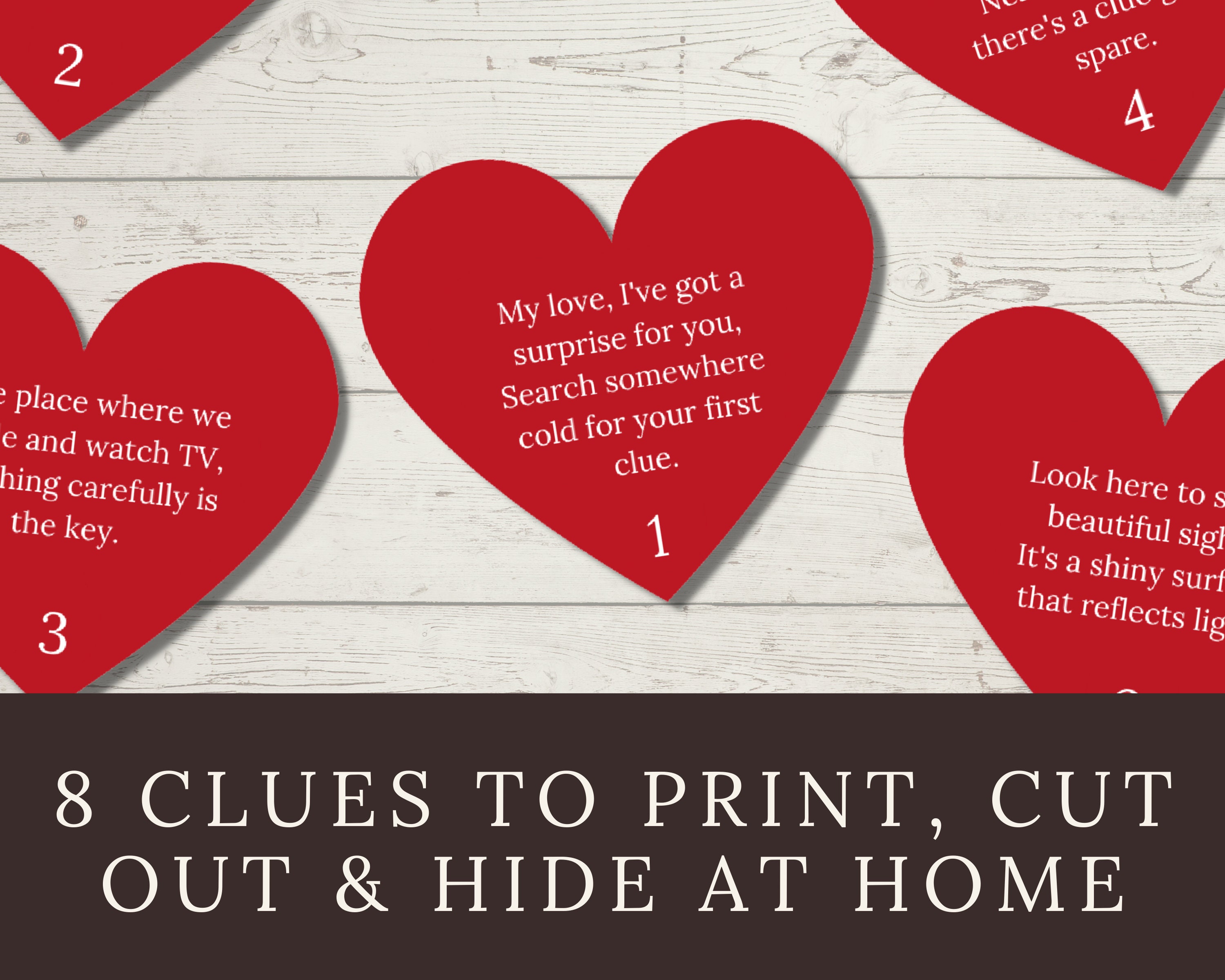 Proposal Scavenger Hunt Clues printable, Cute Proposal Idea for Him or