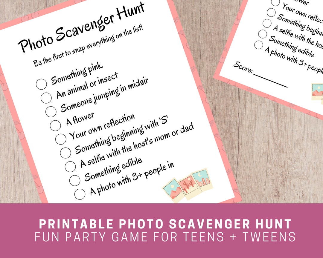 Printable Photo Scavenger Hunt for Teens and Tweens Girls - Etsy
