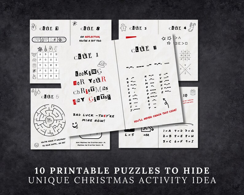 Christmas Scavenger Hunt for Kids, Teens & Tweens, Printable Treasure
