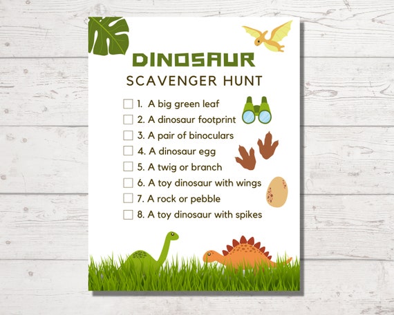 Printable Dinosaur Party Game and Scavenger Hunt - Play Party Plan