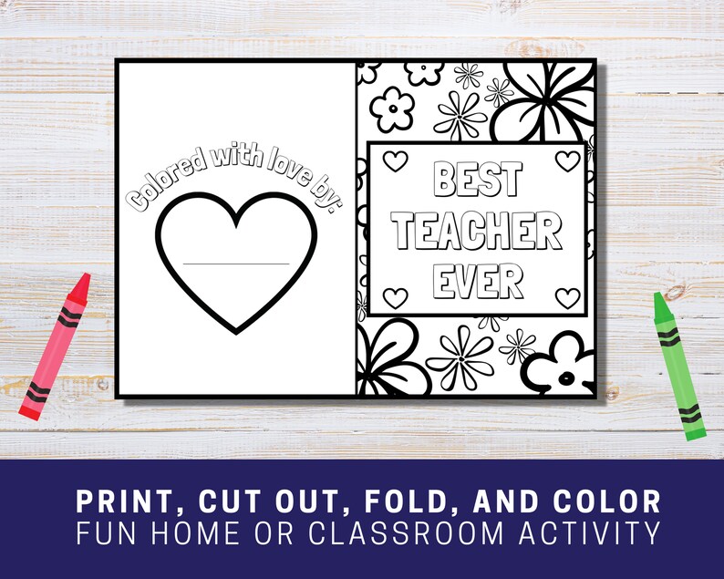 Teacher Appreciation Week Printable Card Best Teacher Ever - Etsy