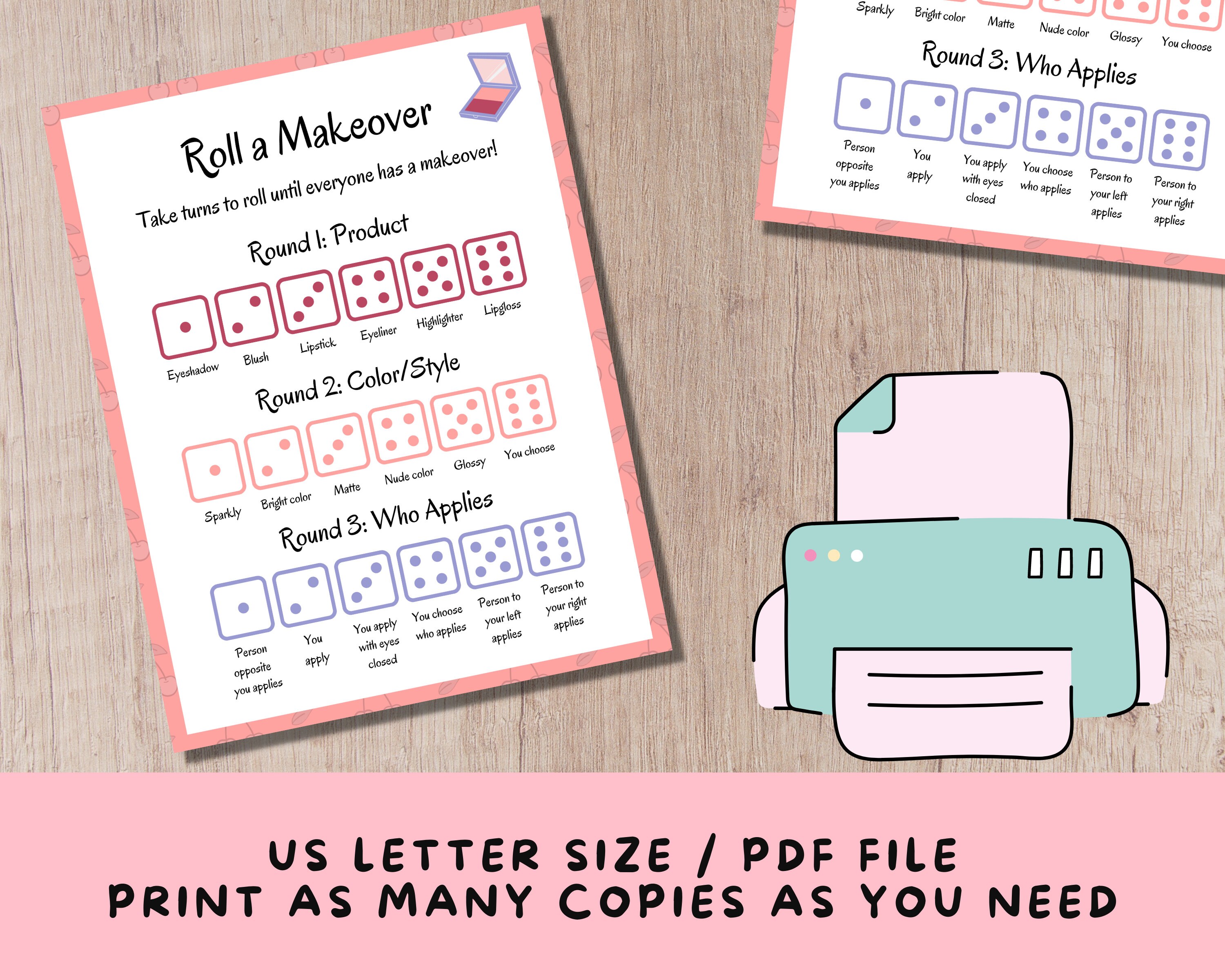 Printable Spa Birthday Party Games Sleepover Games Spin The Etsy UK