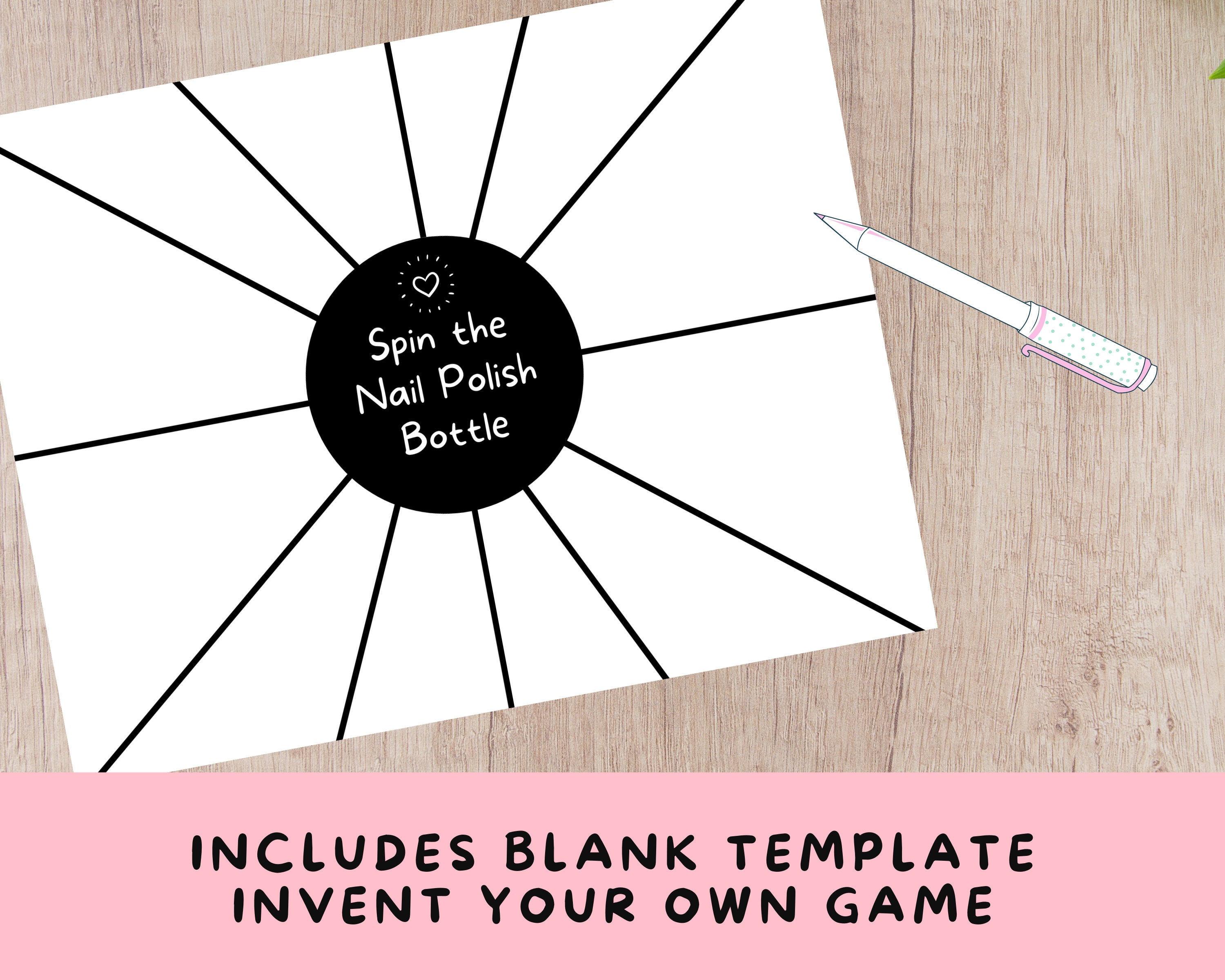 Printable Spin the Nail Polish Bottle Game for Tween and Etsy Australia