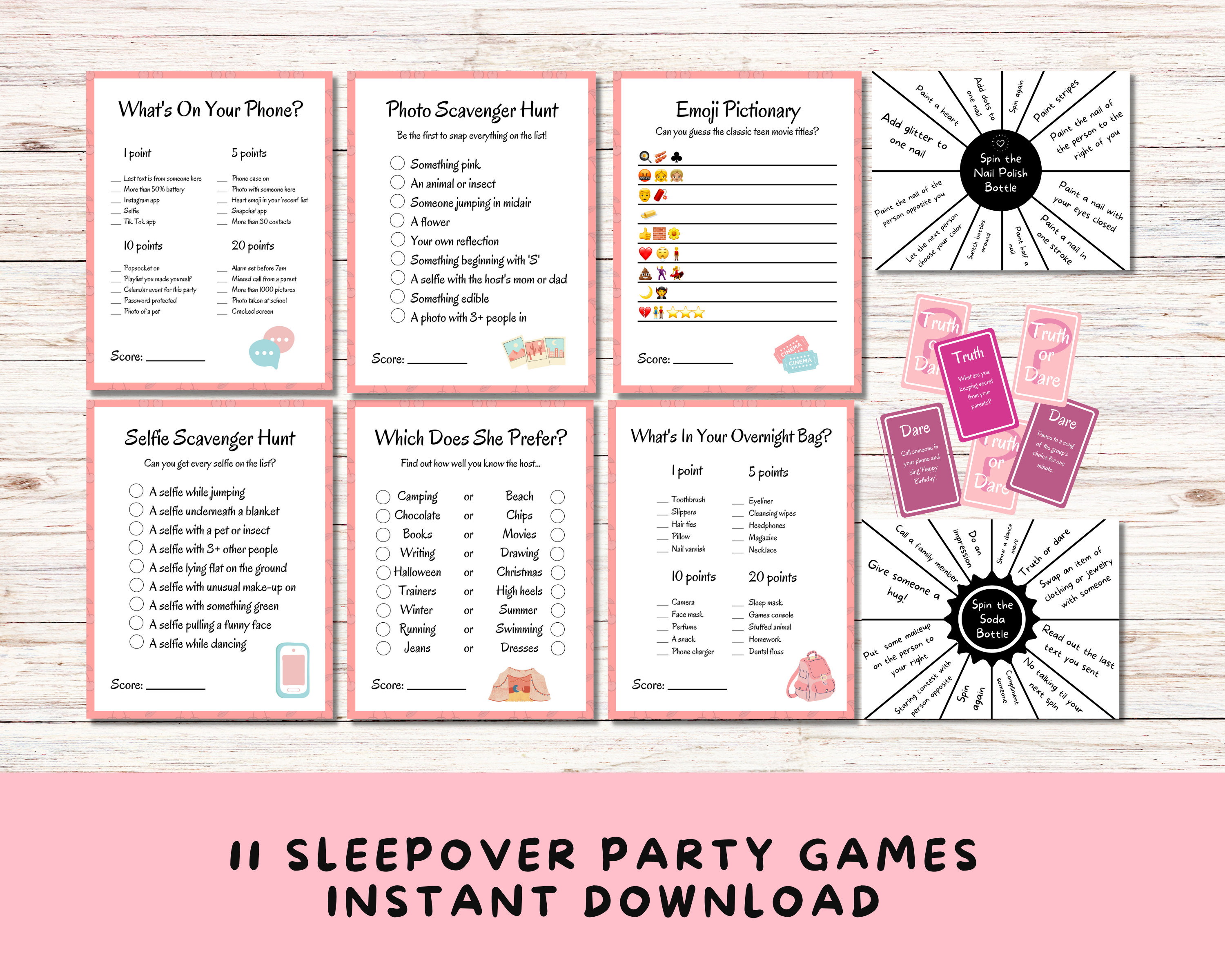 11 Printable Sleepover Party Games for Teenage Girls and Tweens 11 Printable Sleepover Party Games for Teenage Girls and Tweens