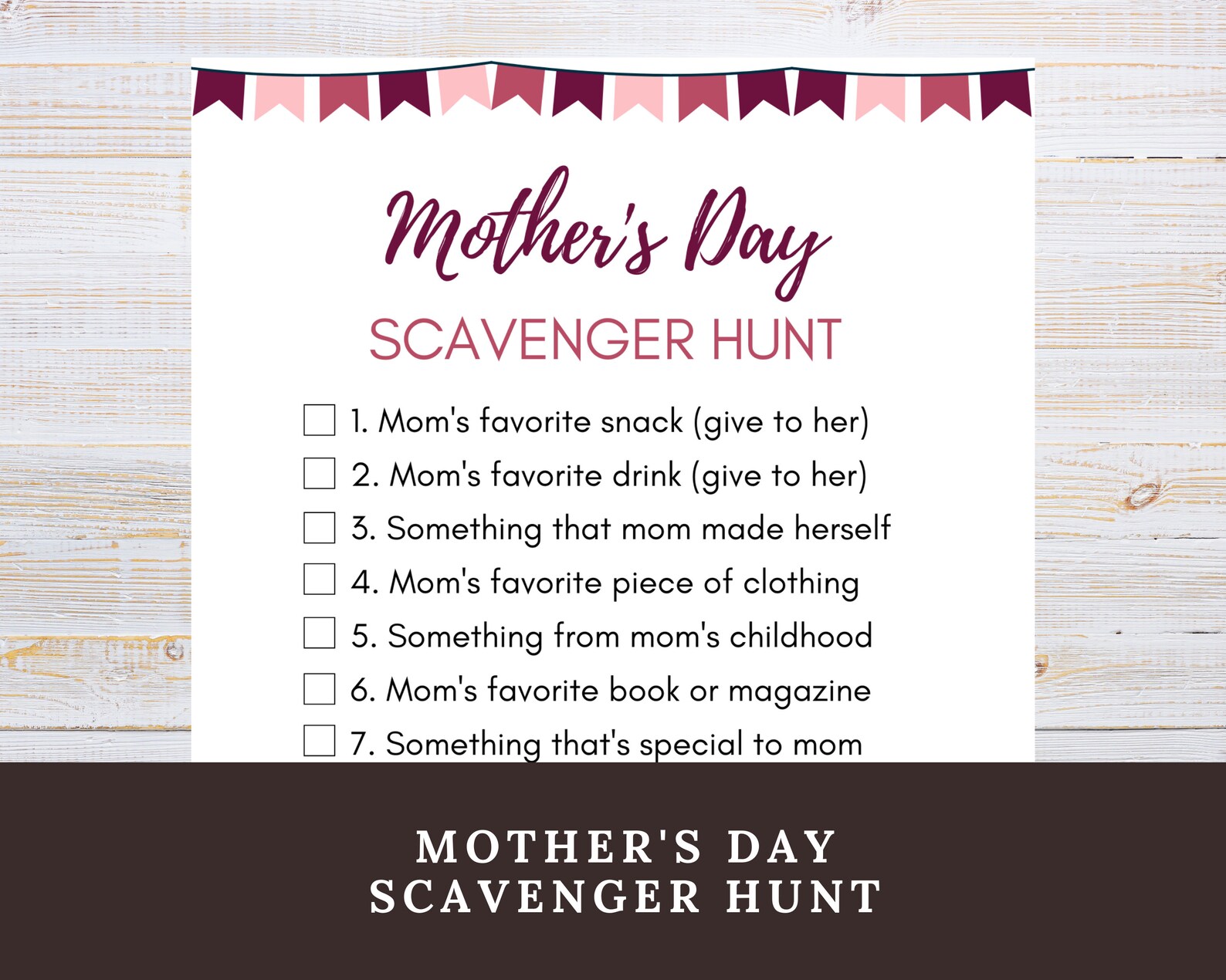 Mother's Day Scavenger Hunt for Kids printable, Cute Family Mother's ...