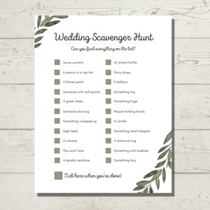 Wedding Scavenger Hunt for Kids, Printable Wedding Treasure Hunt, Wedding Game for Children, I Spy Game, Wedding Activity, Instant Download