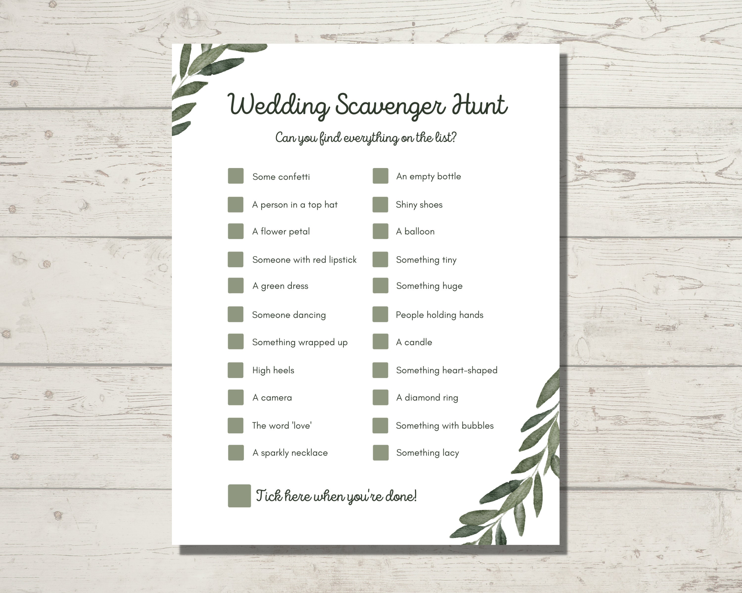 Wedding Scavenger Hunt for Kids, Printable Wedding Treasure Hunt ...