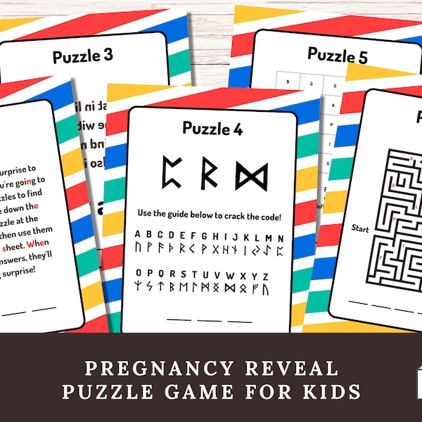 Printable Pregnancy Reveal Puzzle Game for Siblings, New Baby Announcement for Kids, Cute Pregnancy Reveal Idea for Big Brother and Sister