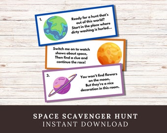 Printable Space Scavenger Hunt: Astronaut Birthday Party Game (PDF Download)