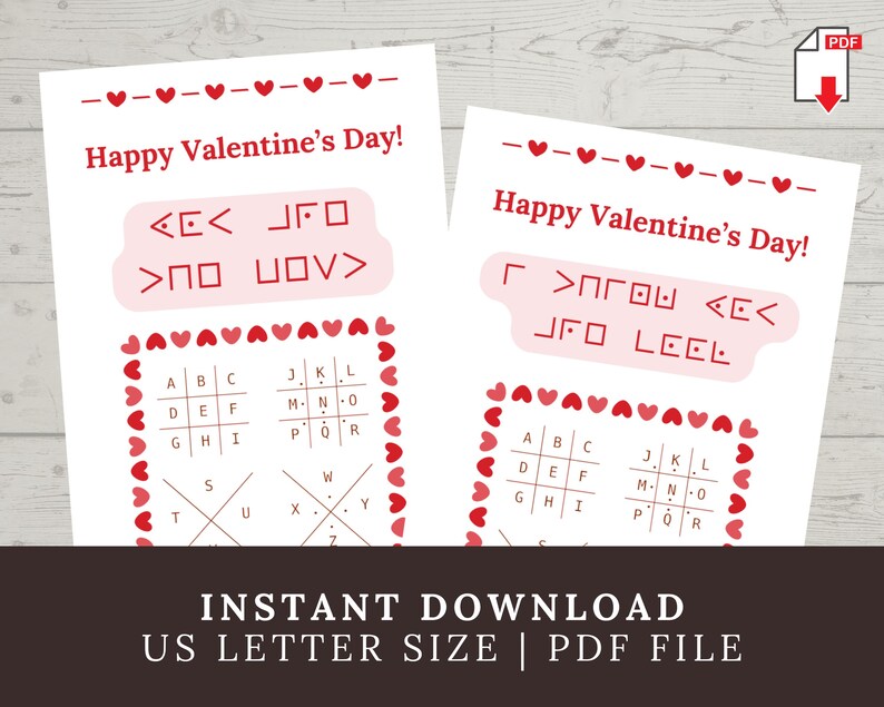 Secret Code Valentines for Kids to Take to Class, Printable Puzzle ...
