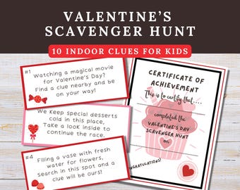 Valentine's Day Scavenger Hunt for Kids: Indoor Treasure Hunt (Printable)