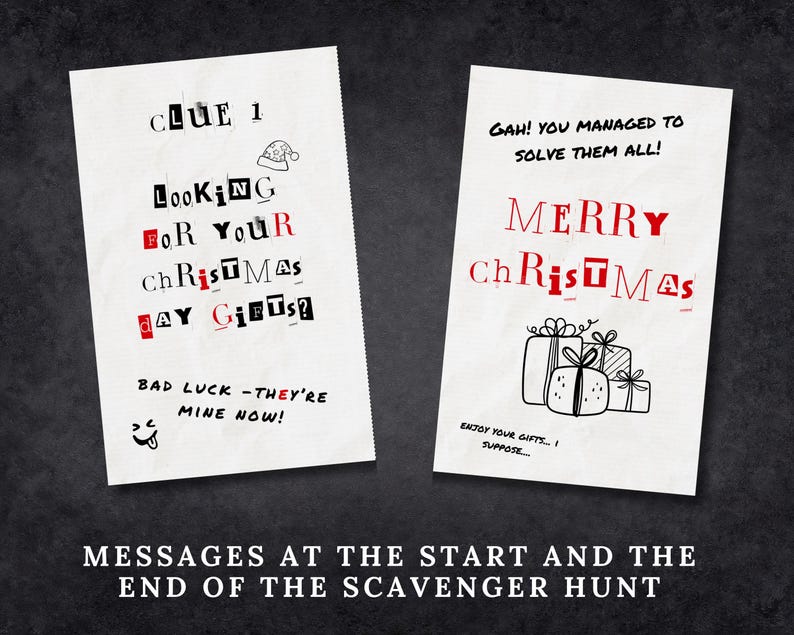 Christmas Scavenger Hunt for Kids, Teens & Tweens, Printable Treasure