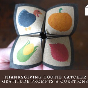 Thanksgiving Craft for Kids, Printable Thanksgiving Party Game, Thanksgiving Class Favor, Thanksgiving Cootie Catcher, Gratitude Game
