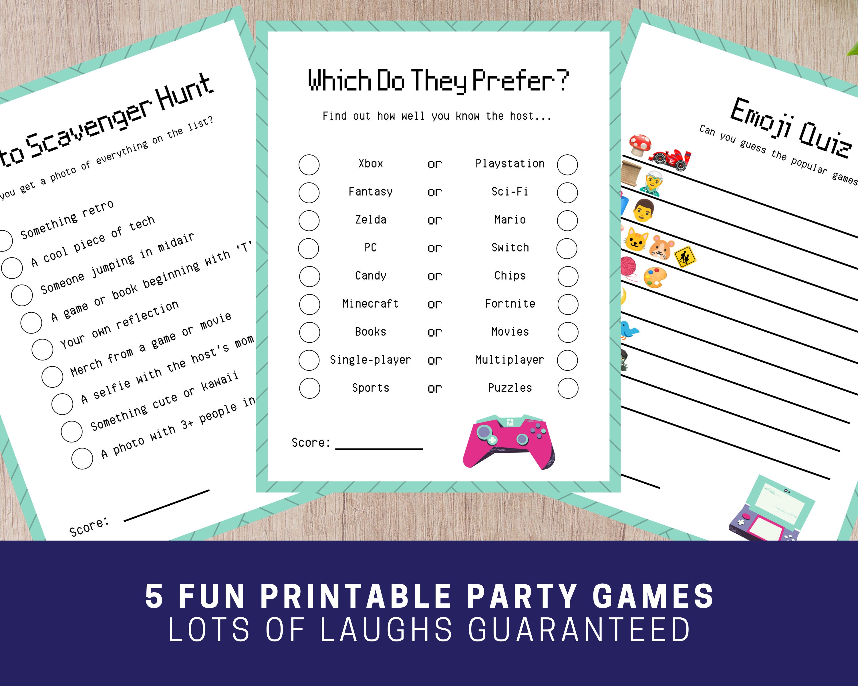 5 printable gamer girl party games sleepover games for etsy