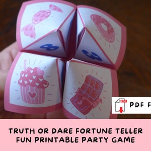 Jogo de adivinhação &quot;Verdade ou Desafio&quot; para imprimir para adolescentes e pré-adolescentes, jogo para festa do pijama, festa de 16 anos, jogo para aniversário de 13, 14 e 15 anos