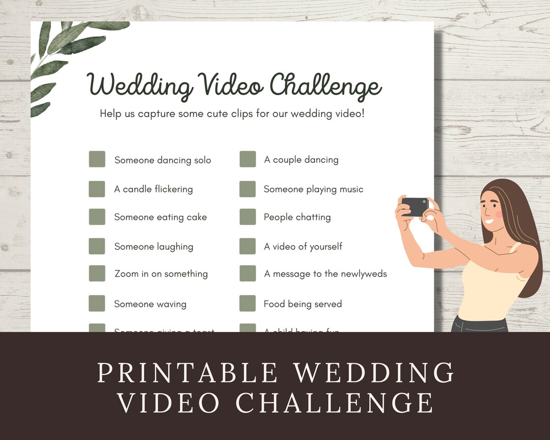 Printable Wedding Day Activity for Kids &amp; Adults, Wedding Video Scavenger Hunt, Help Us Capture ...