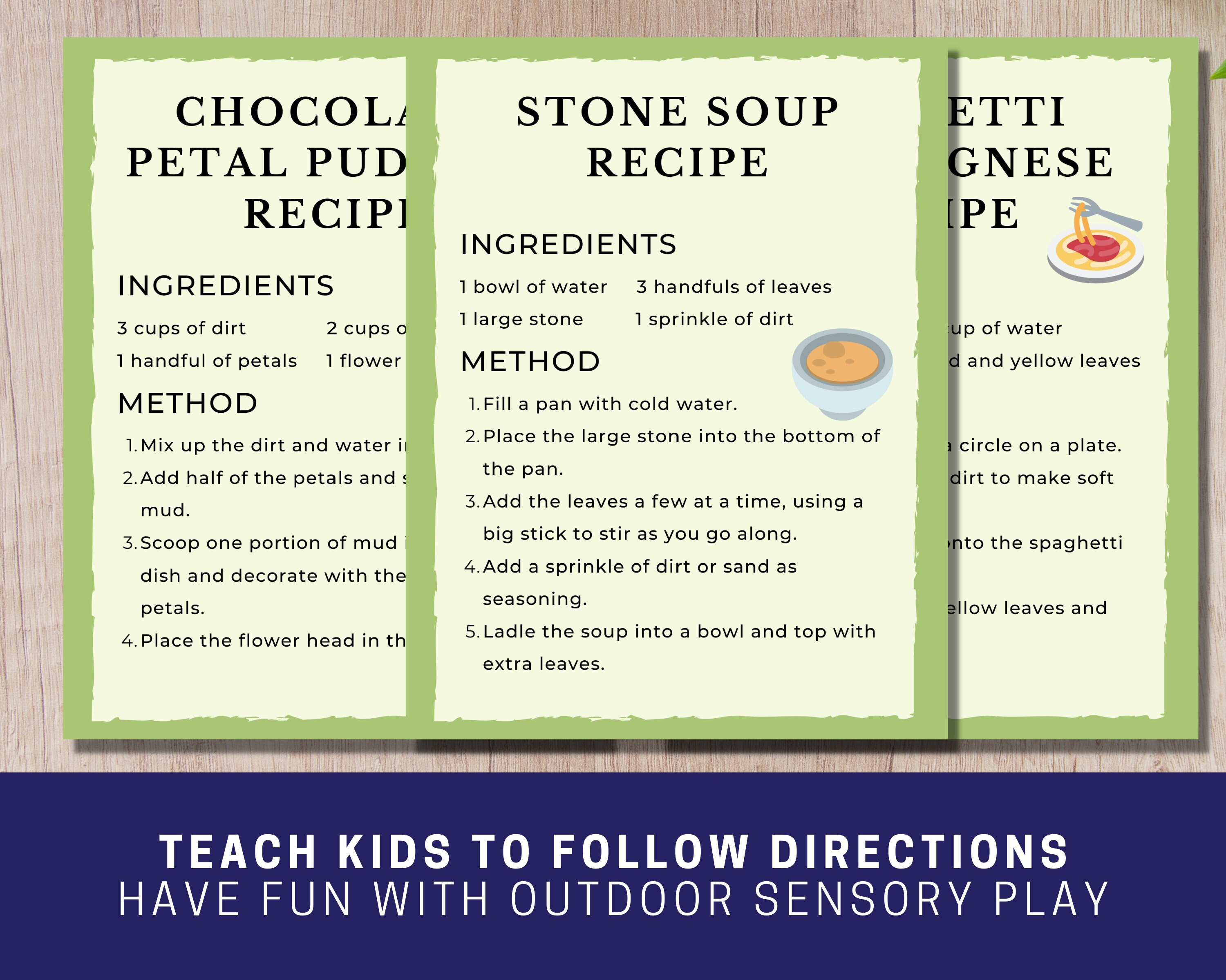 Mud Kitchen Printable Menu and Recipe Cards Mud Pies Etsy UK