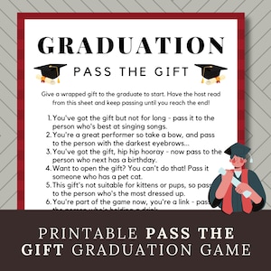 Pass the Gift Graduation Game (Printable), Pass the Present, Pass the Prize, Graduation Party Game, Class of 2025, Grad Pass the Parcel