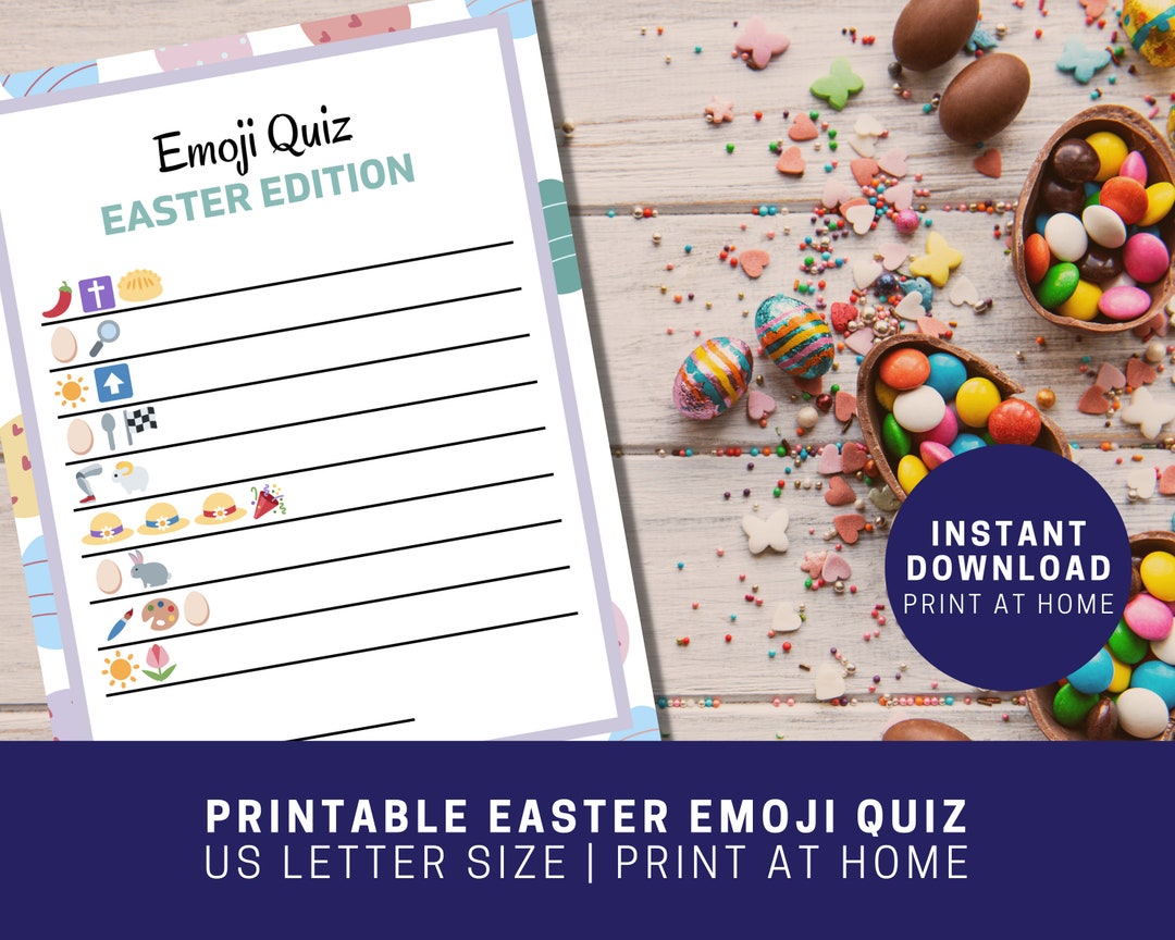 Printable Easter Emoji Game for Kids Easter Quiz Game Easter Etsy