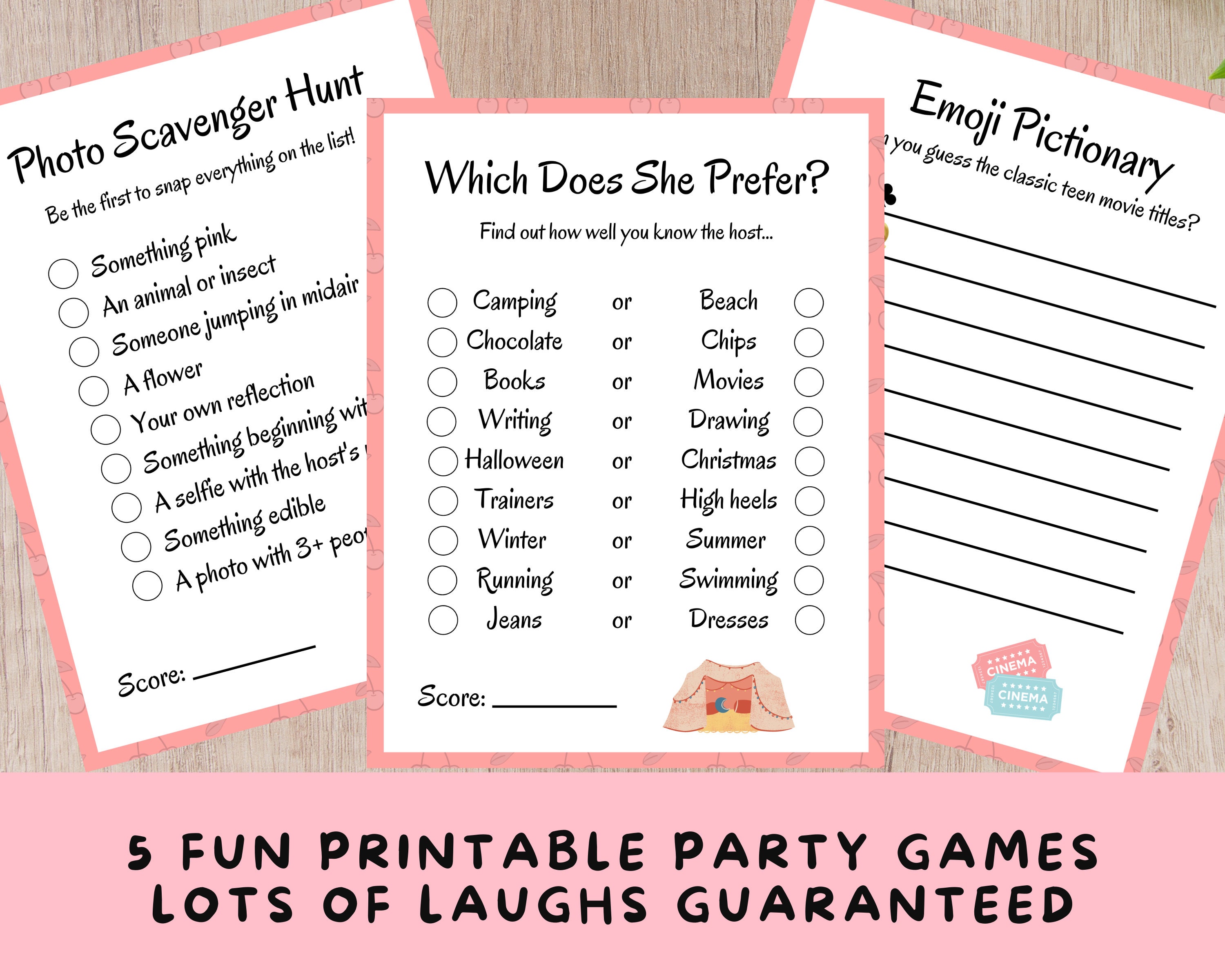 5 Printable Sleepover Games Party Games For Teenage Girls And Etsy Uk