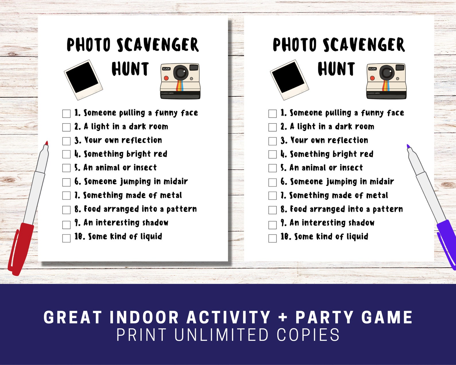 Photo Scavenger Hunt for Kids Printable | Indoor Scavenger Hunt | Kids ...