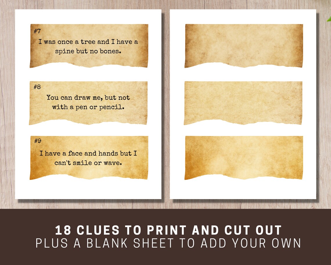Printable Scavenger Hunt Riddles for Teens Kids and Adults - Etsy