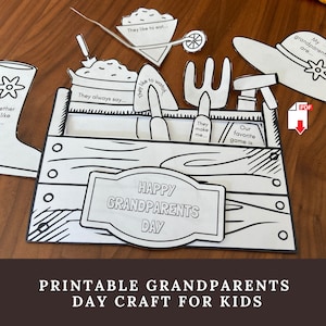 Manualidad para el Día de los Abuelos, Tarjeta para colorear imprimible para niños, Regalo de recuerdo para el Día de los Abuelos, Descarga instantánea