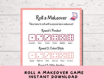 Roll a Makeover Party Game: Teen Sleepover Beauty Fun (Printable PDF)