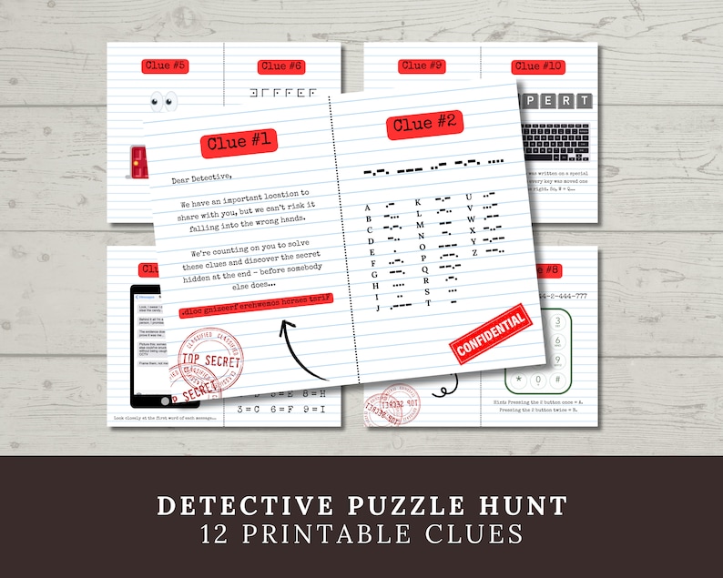 Detective Scavenger Hunt for Kids, Printable Detective Party Game, Top ...
