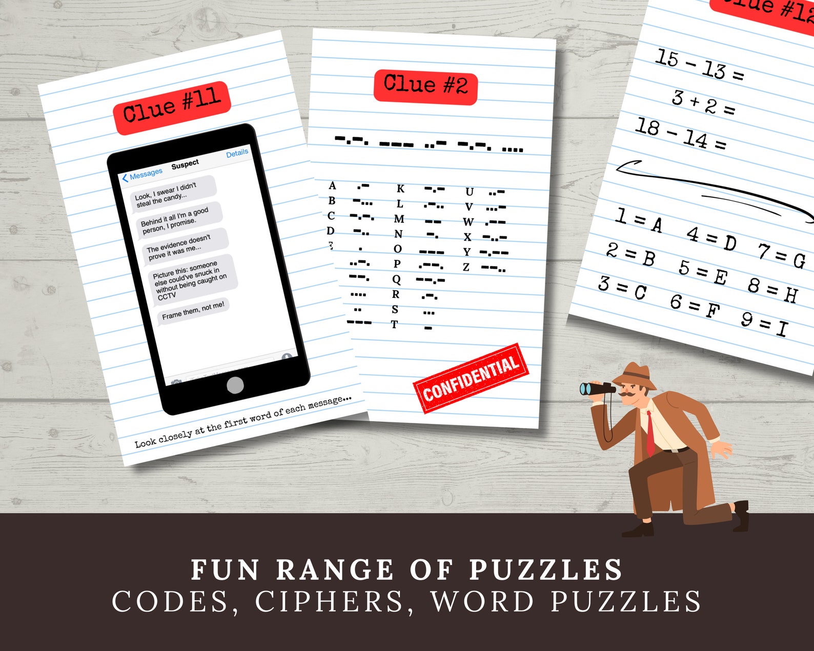 Detective Scavenger Hunt for Kids, Printable Detective Party Game, Top ...