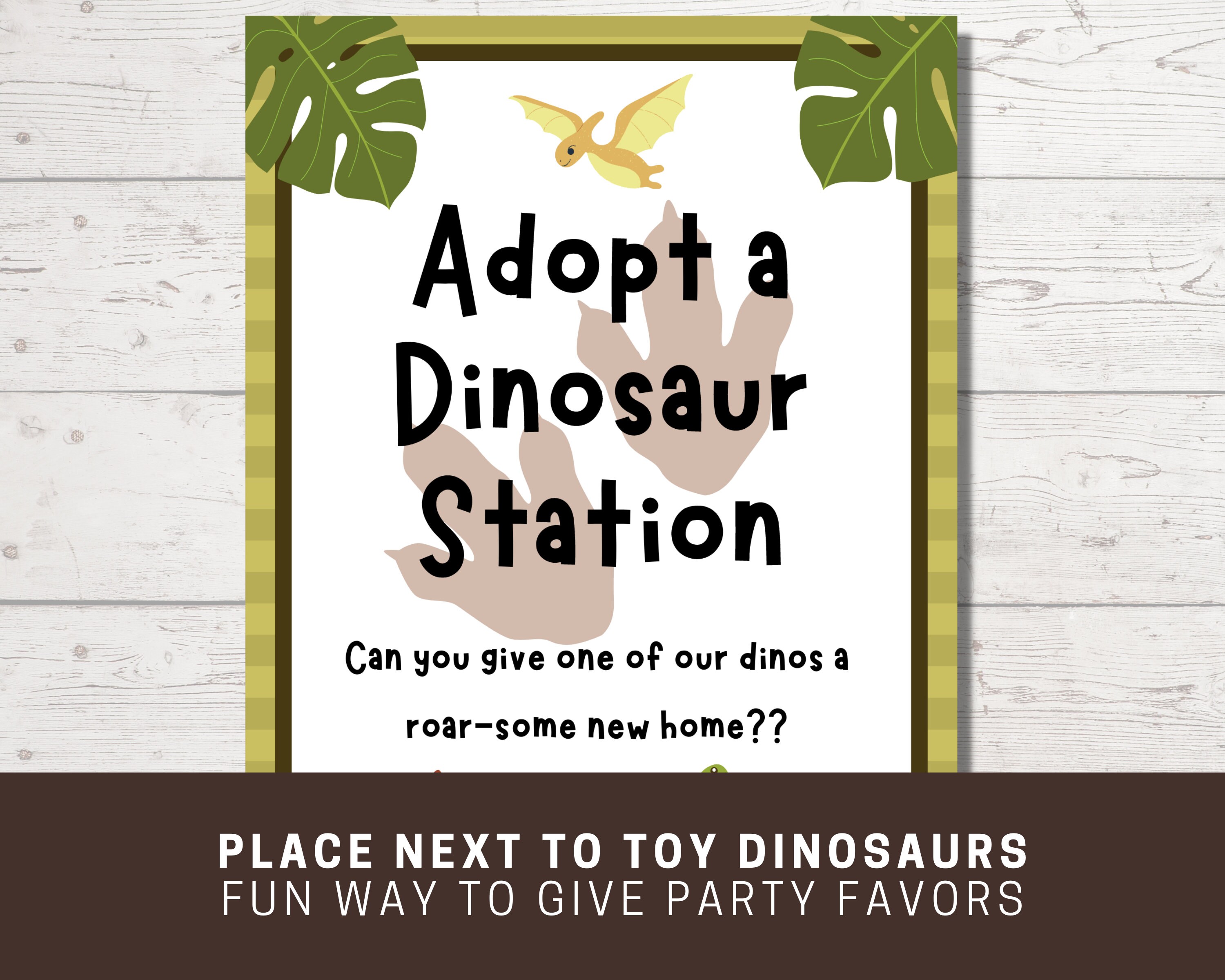 Adopt a Dinosaur Printable Sign and Certificate, Dinosaur Birthday ...
