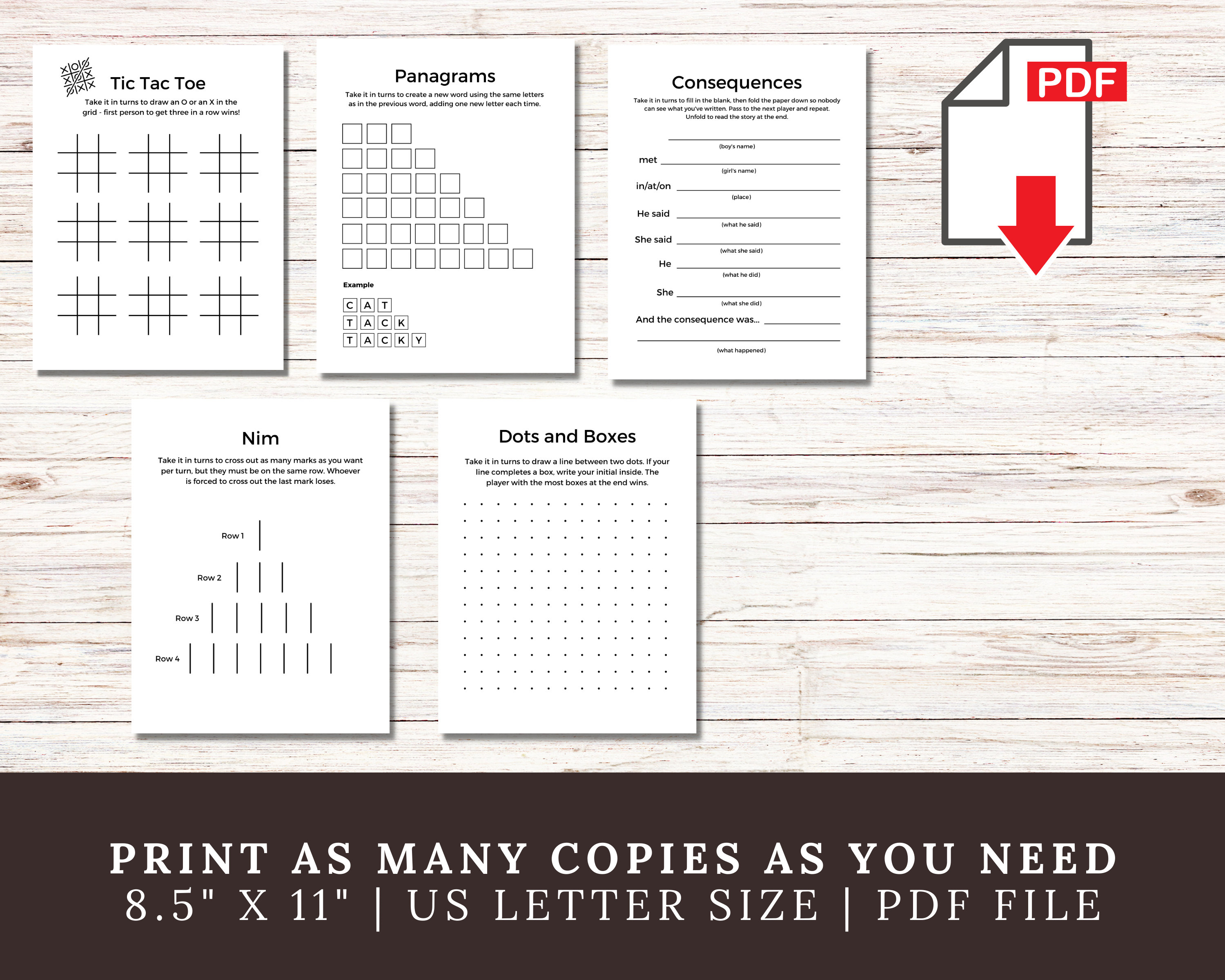 5 Printable Pen and Paper Games for Seniors Road Trip Games for Kids Nursing Home Boredom ...